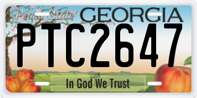 GA license plate PTC2647