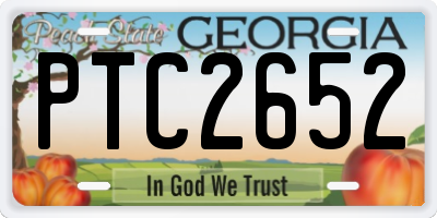 GA license plate PTC2652