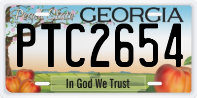 GA license plate PTC2654