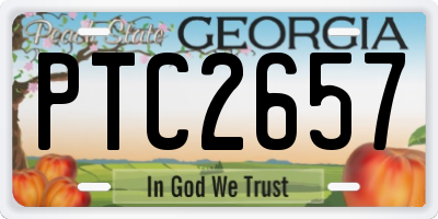 GA license plate PTC2657