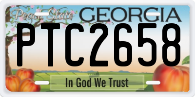 GA license plate PTC2658