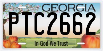 GA license plate PTC2662
