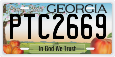 GA license plate PTC2669