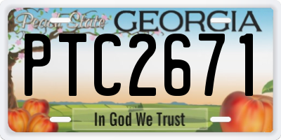 GA license plate PTC2671