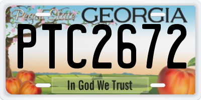 GA license plate PTC2672