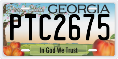 GA license plate PTC2675
