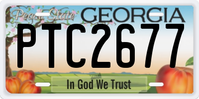 GA license plate PTC2677