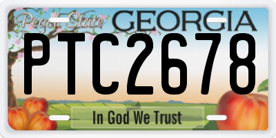 GA license plate PTC2678