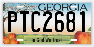 GA license plate PTC2681