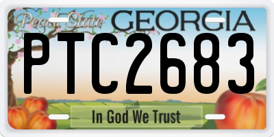 GA license plate PTC2683