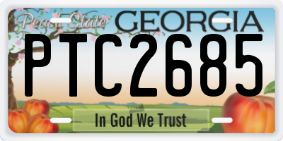 GA license plate PTC2685