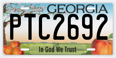 GA license plate PTC2692
