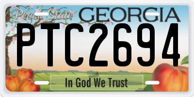 GA license plate PTC2694