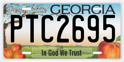 GA license plate PTC2695