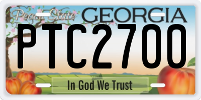 GA license plate PTC2700