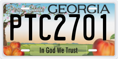 GA license plate PTC2701