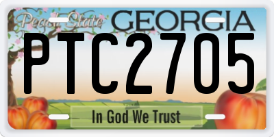 GA license plate PTC2705