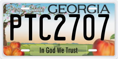 GA license plate PTC2707