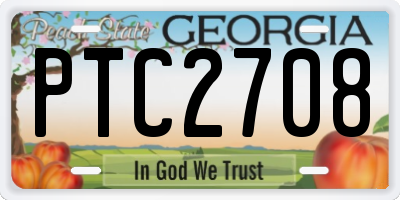 GA license plate PTC2708