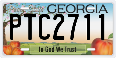 GA license plate PTC2711