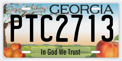GA license plate PTC2713