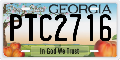 GA license plate PTC2716
