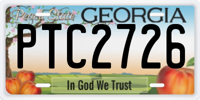 GA license plate PTC2726