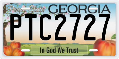 GA license plate PTC2727