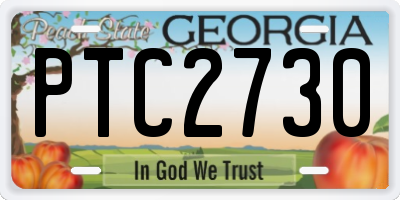 GA license plate PTC2730