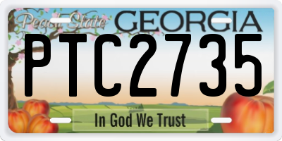 GA license plate PTC2735