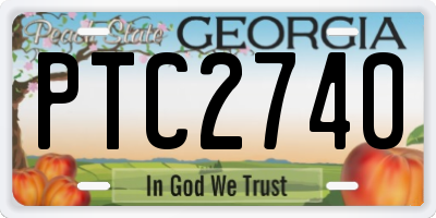 GA license plate PTC2740