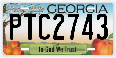 GA license plate PTC2743
