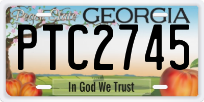 GA license plate PTC2745
