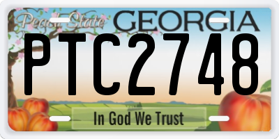 GA license plate PTC2748