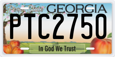 GA license plate PTC2750