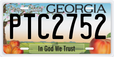 GA license plate PTC2752