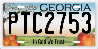 GA license plate PTC2753