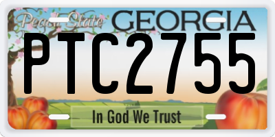 GA license plate PTC2755