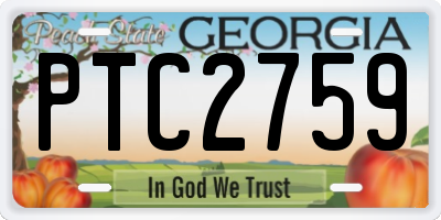 GA license plate PTC2759
