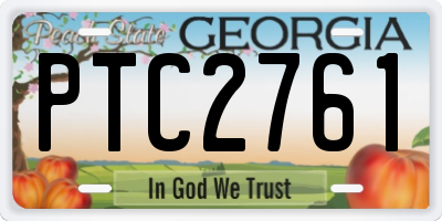 GA license plate PTC2761