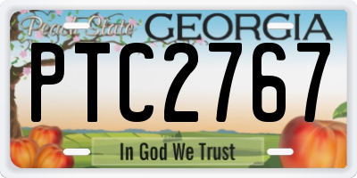 GA license plate PTC2767