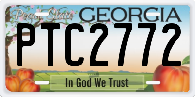 GA license plate PTC2772