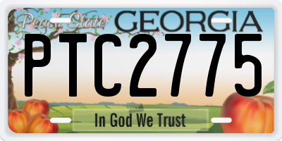 GA license plate PTC2775