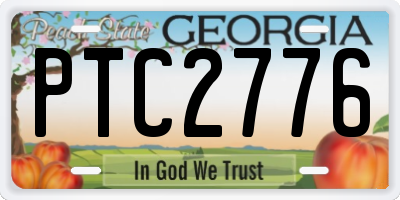 GA license plate PTC2776