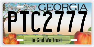 GA license plate PTC2777
