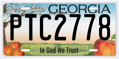 GA license plate PTC2778