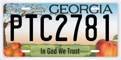 GA license plate PTC2781