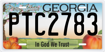 GA license plate PTC2783