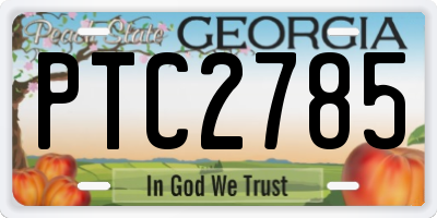 GA license plate PTC2785