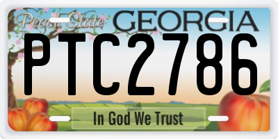 GA license plate PTC2786